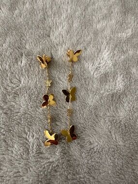 kate spade Gold Butterfly Link Drop Earrings